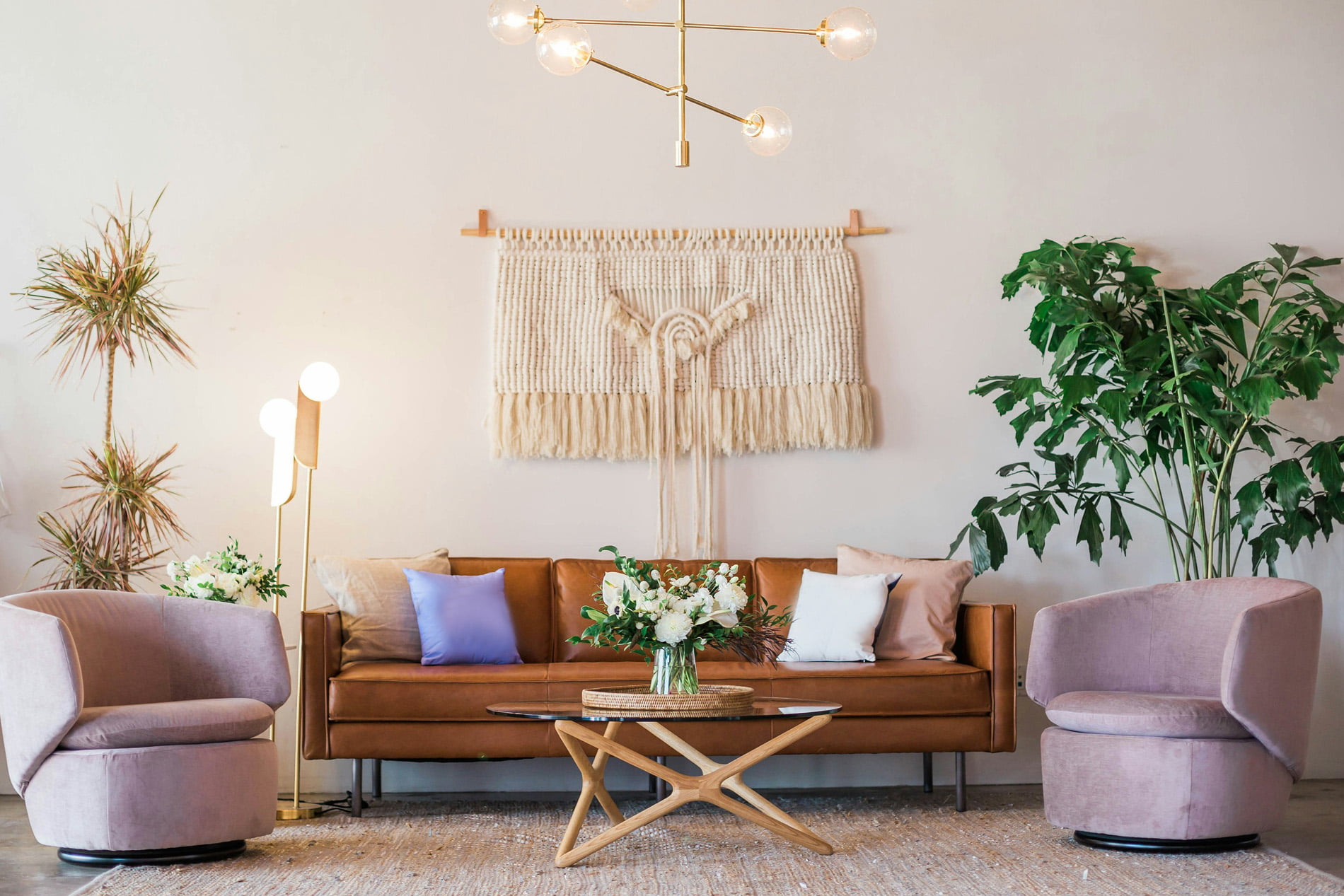 Photo d'un séjour d'un style nature ethnique invitant au repos et la détente